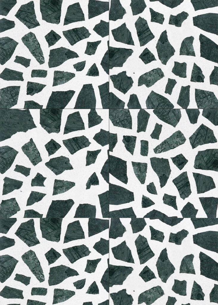 green marble terrazzo sample
