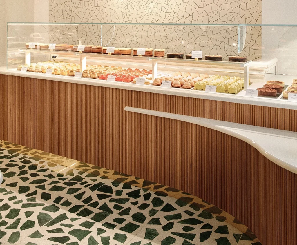 green marble pieces terrazzo
