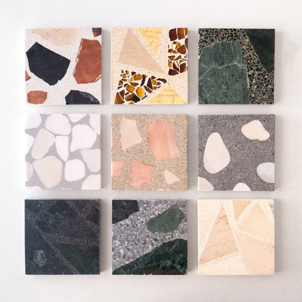 marble terrazzo sample 100x100mm