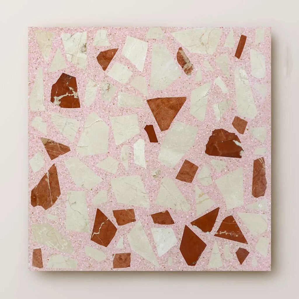 pink marble terrazzo sample