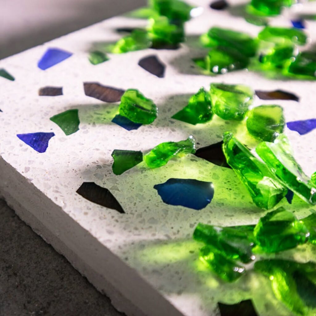green glass terrazzo