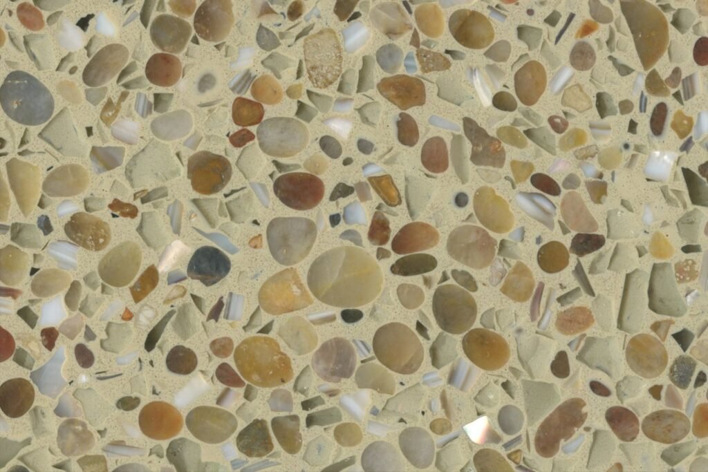 seashell and riverstones terrazzo